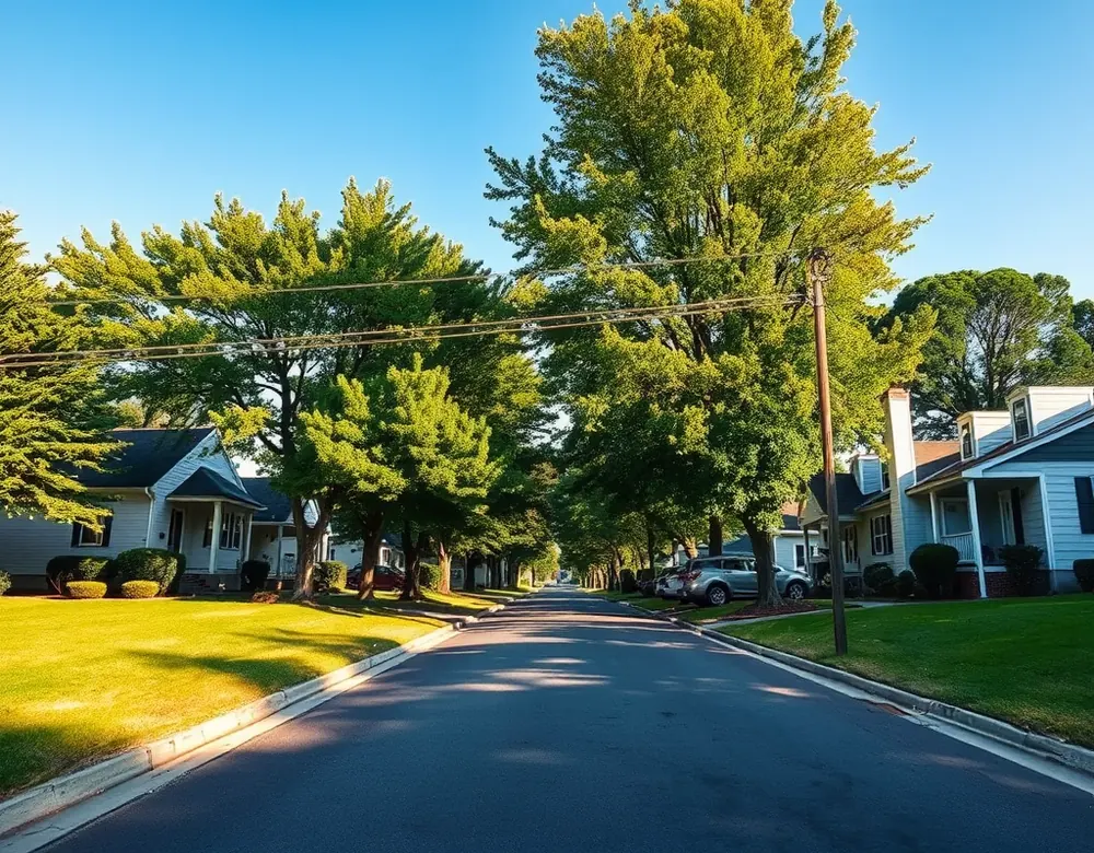 Residential street in Odenton, Maryland near our office